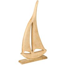 Artikel Segelboot Holz auf Sockel Natur Tischdeko Maritim H42cm