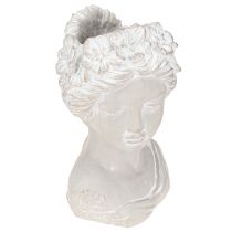 Artikel Skulptur Frauenbüste Steinguss Übertopf Grau Antik 15×14×25cm