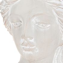 Artikel Skulptur Frauenbüste Steinguss Übertopf Grau Antik 15×14×25cm