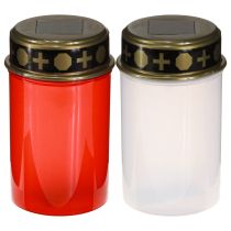 Artikel Solar Grablichter LED in Rot Weiß Gold Ø6,5cm H12cm