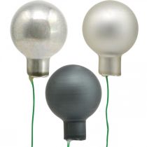 Artikel Mini Weihnachtskugeln Anthrazit, Silber Spiegelbeeren Ø20mm 140 St