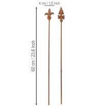 Artikel Gartenstecker Rustikale Dekoration Lilie Lanze im Antikdesign für Outdoor 60cm 2St
