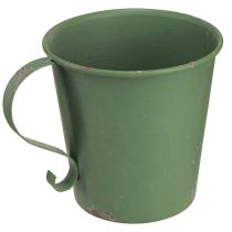 Artikel Stabkerzenhalter Vintage Tasse Deko Metall Grün Ø11cm H11cm