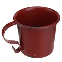 Artikel Stabkerzenhalter Vintage Tasse Metall Weinrot Ø7cm H6cm 2St