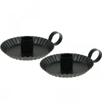 Artikel Kerzenständer Schwarz Metall Stabkerzenhalter Ø9,5cm 4 St