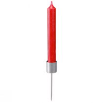 Artikel Stabkerzenhalter zum Stecken Kerzenhalter Silbergrau Ø2,5cm H11cm 16 St