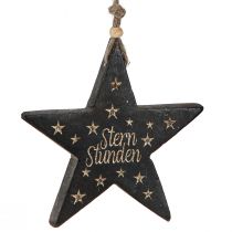 Artikel Stern Christbaumschmuck Holz Deko Schwarz Gold 14cm 4 St
