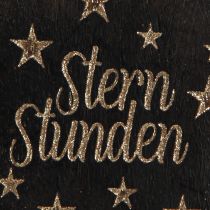 Artikel Stern Christbaumschmuck Holz Deko Schwarz Gold 14cm 4 St
