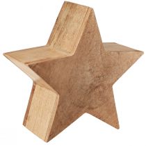 Artikel Stern Deko Holz Tischdeko Mangoholz zum Stellen Natur Ø24cm