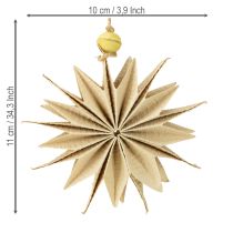 Artikel Papiersterne mit Jutekordel für festliche Dekoration