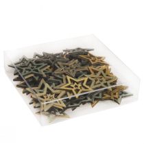Artikel Streudeko Weihnachten Stern Holz 4 Farben Ø4cm 72 St