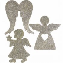 Artikel Streudeko Weihnachten Engel Deko Gold Glitter H8cm 24 St