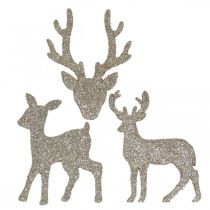 Artikel Streudeko Weihnachten Hirsch Deko Gold Glitter 6×8cm 24 St