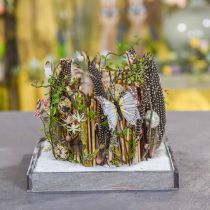 Artikel Tablett Holz eckig Grau, Weiß Tischdeko Shabby Chic 24,5×24,5cm 2St