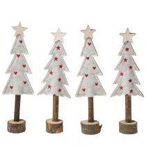 Artikel Tannenbaum Deko Filz Stern Herz Beige Rot H21cm 4 St