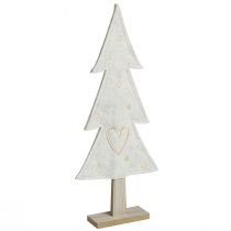 Artikel Tannenbaum Filz Deko mit Herz Creme Beige H35cm 2 St