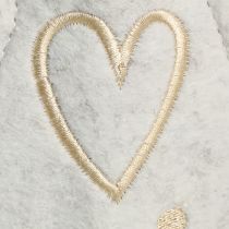 Artikel Tannenbaum Filz Deko mit Herz Creme Beige H35cm 2 St