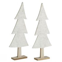 Artikel Tannenbaum Filz Deko mit Herz Creme Beige H35cm 2 St