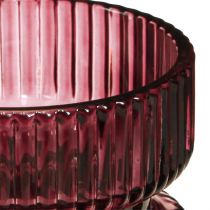 Artikel Teelichthalter Glas Deko Geriffelt Berry Ø9cm H7cm 4 St