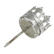 Artikel Teelichthalter Silber zum Stecken Ø4cm H9,5cm 4St