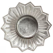 Artikel Teelichthalter zum Stecken Silbern Metall Ø9cm H9cm 4St