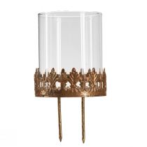 Artikel Teelichthalter zum Stecken mit Kerzenglas Gold Ø7cm 4 St