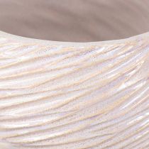 Artikel Keramik-Pflanzschale Creme-Rosa – Moderner Deko-Übertopf mit Rillenmuster Ø15cm 2St