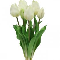 Artikel Künstliche Tulpen Weiß Creme Real Touch 38cm 7 St