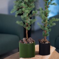 Artikel Übertopf Papier Blumentopf Dunkelgrün Ø13cm H12cm 4 St