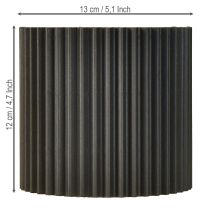 Artikel Übertopf Papier Schwarz Blumentopf Ø13cm H12cm 4 St