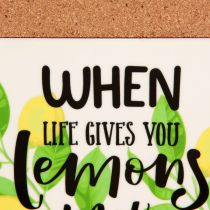 Artikel Untersetzer Zitronen Kork Keramik Sommer Sortiert 19,5cm 6St