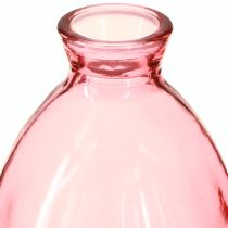 Artikel Vase Bauchig Minivasen Glas getönt Rosa Ø7cm H12cm 6 St