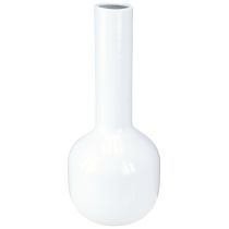 Artikel Moderne Deko Vase Metallvase Cremeweiß Ø10,5cm H25,5cm