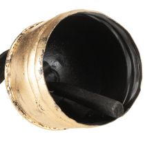 Artikel Vintage Glocke Gold mit schwarzem Samtband H15cm