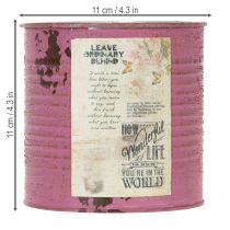 Artikel Blumentopf Dose Vintage Look mit Schriftzug zur Dekoration im Innenbereich 11cm 3St