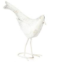 Artikel Vogel Deko Metall in Weiß Gold Vintage 29cmx24,5cm