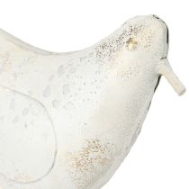 Artikel Vogel Deko Metall in Weiß Gold Vintage 29cmx24,5cm