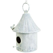 Artikel Vogelhaus zum Hängen Metall in Weiß Blau Ø15cm H21cm