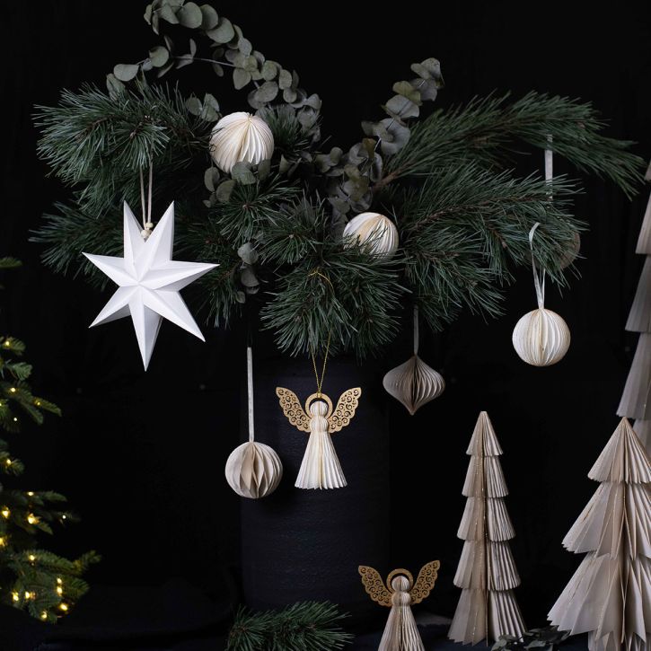 Artikel Wabenbälle Wabenkugeln Zwiebel Cremeweiß Gold Ø8cm 4 St