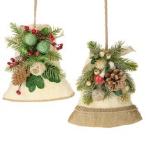 Artikel Wanddeko Weihnachten Glocke Jute Sortiert H20cm 2St