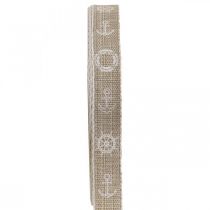 Artikel Webband Anker Dekoband maritim Braun, Weiß 15mm 20m