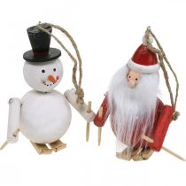 Artikel Christbaumschmuck Holz Weihnachtsmann und Schneemann 11cm 2er-Set