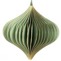 Artikel Weihnachtsanhänger Papier Deko Grün Gold Ø8cm 4 St