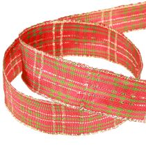 Artikel Weihnachtsband kariert Rot Grün Gold Karoband 25mm 20m