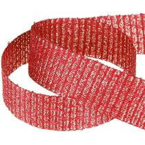 Artikel Weihnachtsband mit Goldfäden Geschenkband Rot 25mm 20m