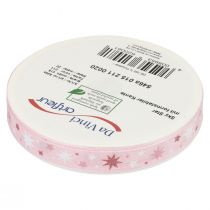 Artikel Schleifenband Weihnachten Geschenkband Rosa Sternmuster 15mm 20m