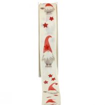 Artikel Geschenkband Weihnachtsband Wichtel Creme 25mm 20m