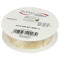 Artikel Schleifenband Weihnachten, Organzaband Weiß Sternmuster 25mm 25m