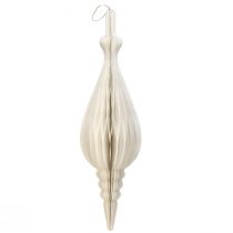 Artikel Weihnachtsdeko zum Hängen Papier Tropfen Weiß H80cm