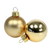 Artikel Weihnachtskugel 4cm Gold glanz/matt Glas 24 St